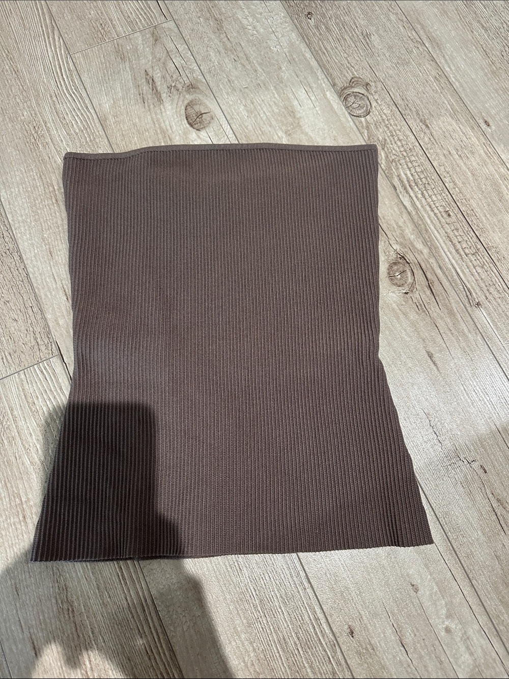Babaton Chocolate Brown Ribbed Mini Skirt